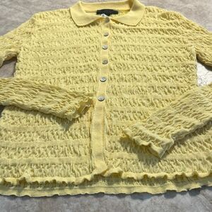 ZARA Yellow Cardigan NWT